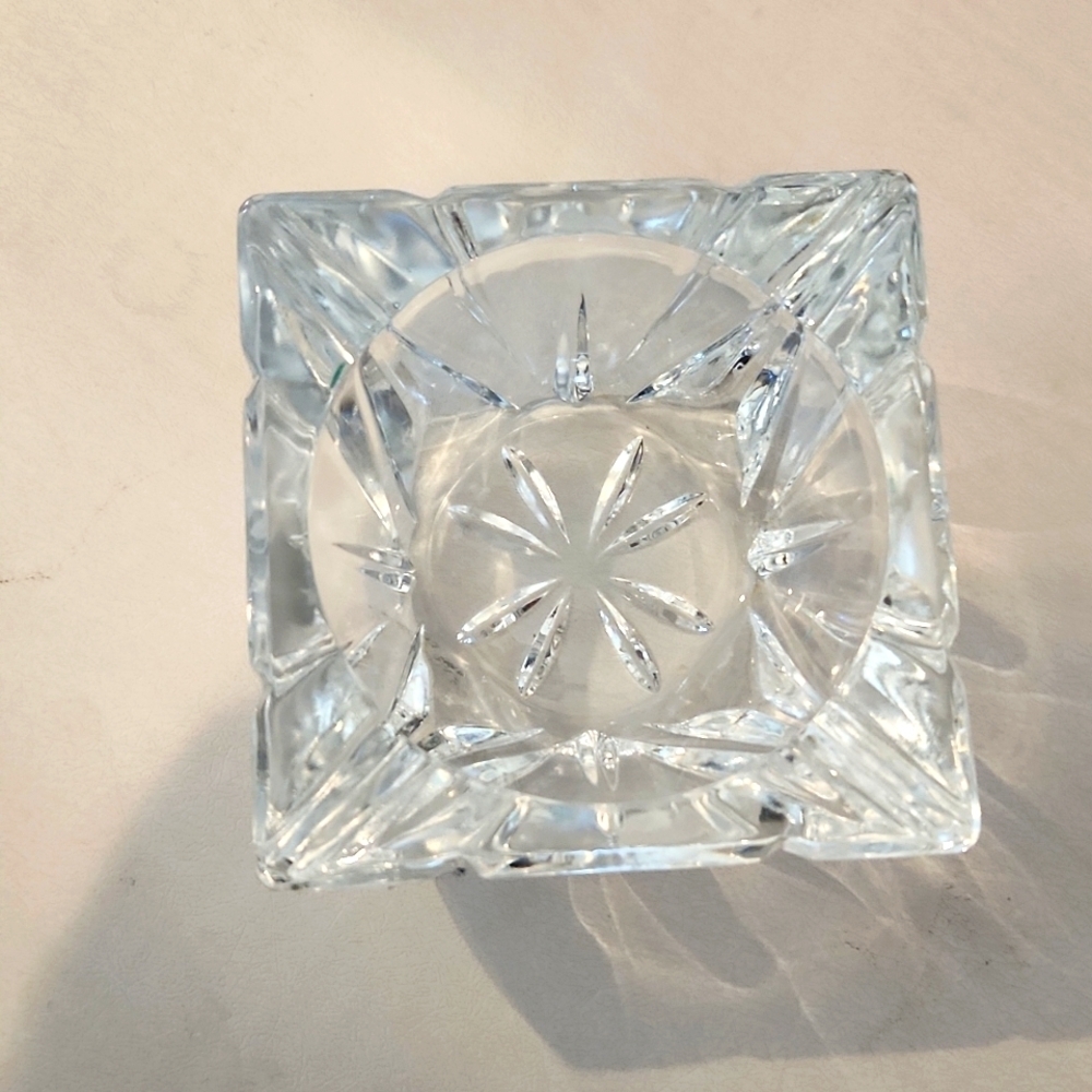 Crystal Cut Glass Square Ashtray